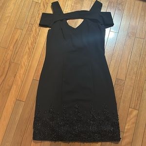 LM Black Cold Shoulder Dress.